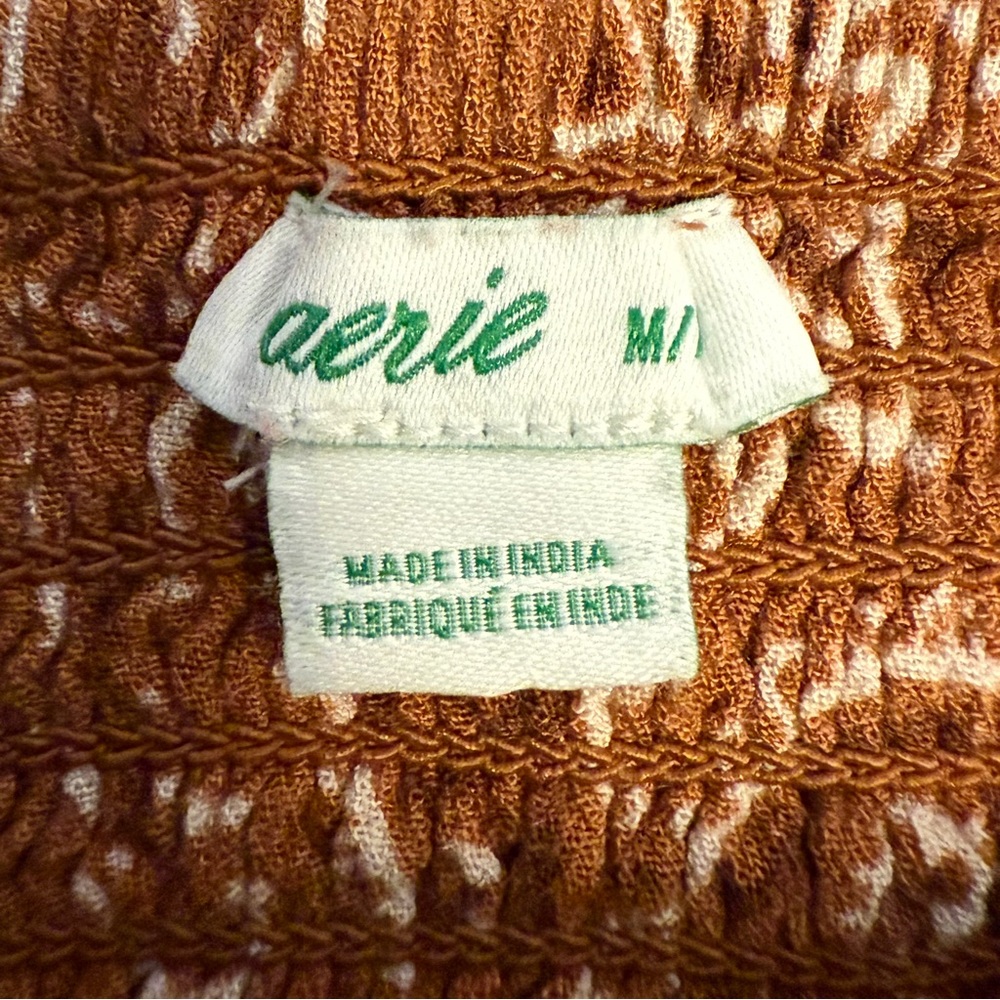 Aerie Brown Floral Paisley Tiered Ruffle Mini Skirt Size M - Picture 8 of 8